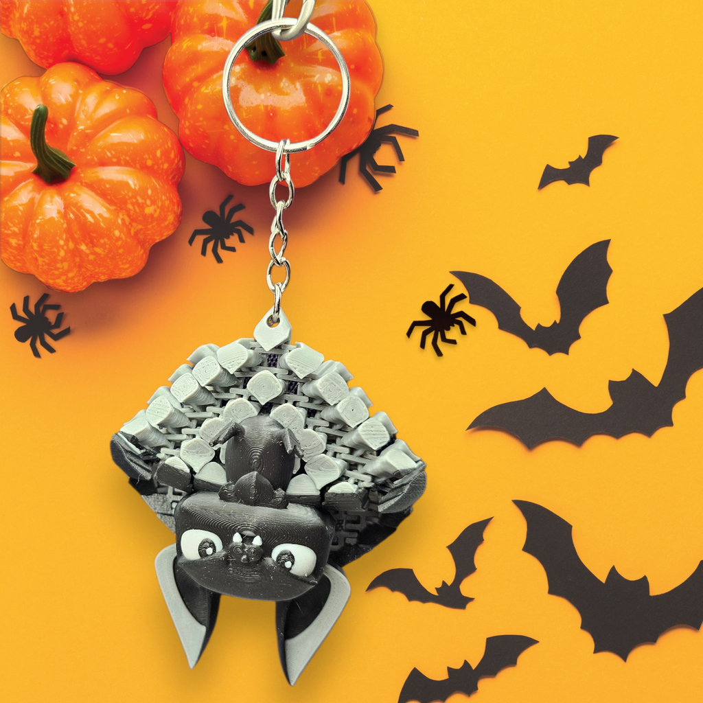 3D Printed Flexi Pet - Bat Fidget Keychain