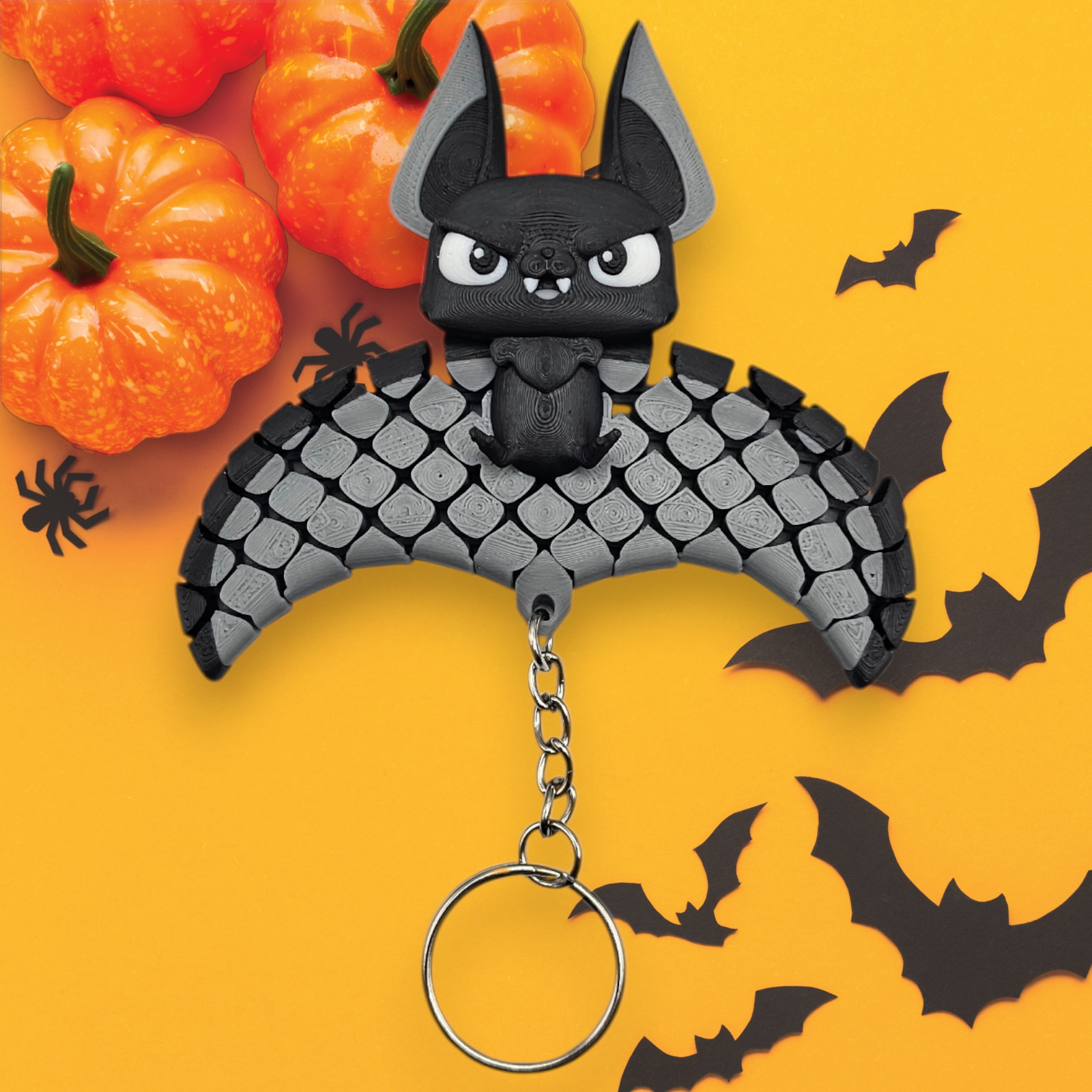 Bat Fidget Keychain - 3D Printed Flexi Pet