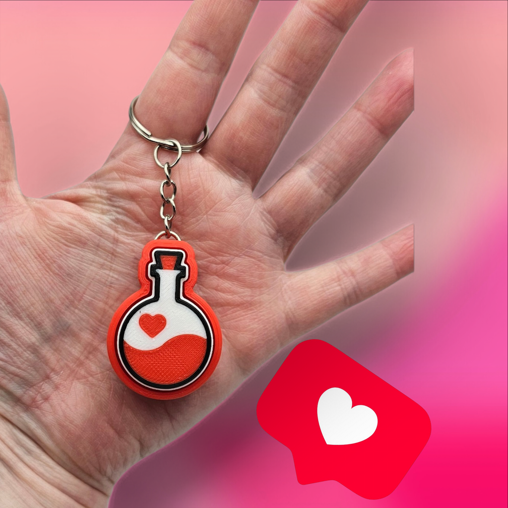 3D Printed Love Potion Clicker Keychain