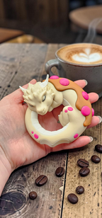 Sleeping Dragon Donut, "Dragonut" - 3D Printed