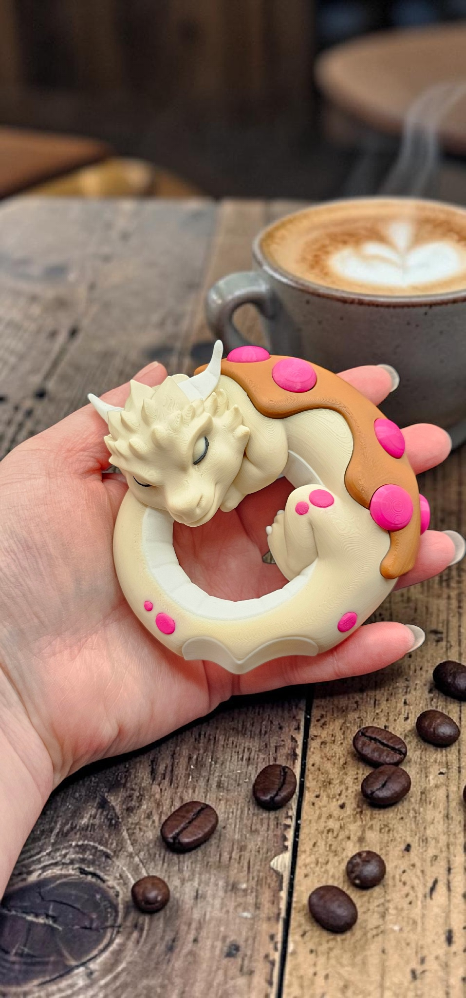 Sleeping Dragon Donut, "Dragonut" - 3D Printed