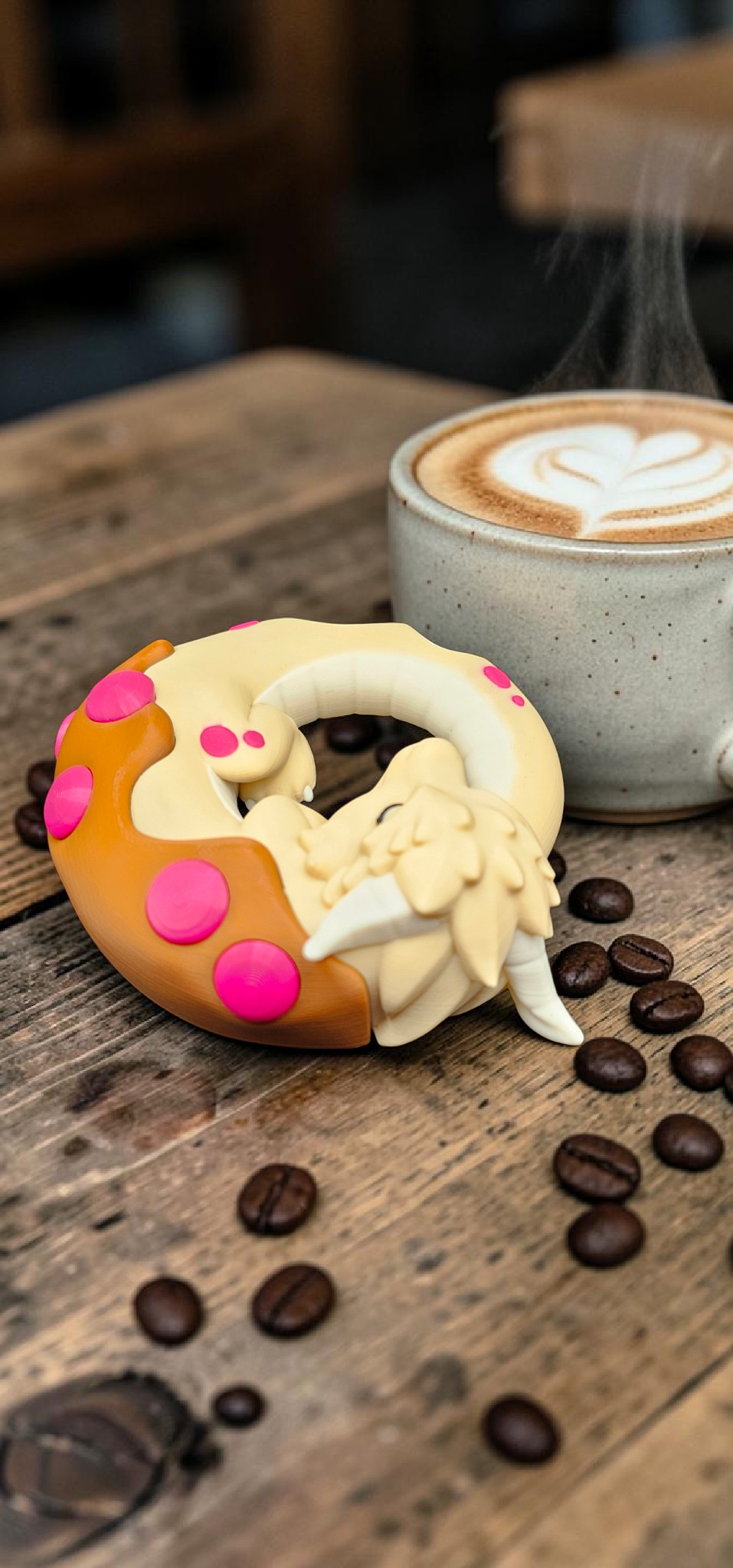 Sleeping Dragon Donut, "Dragonut" - 3D Printed