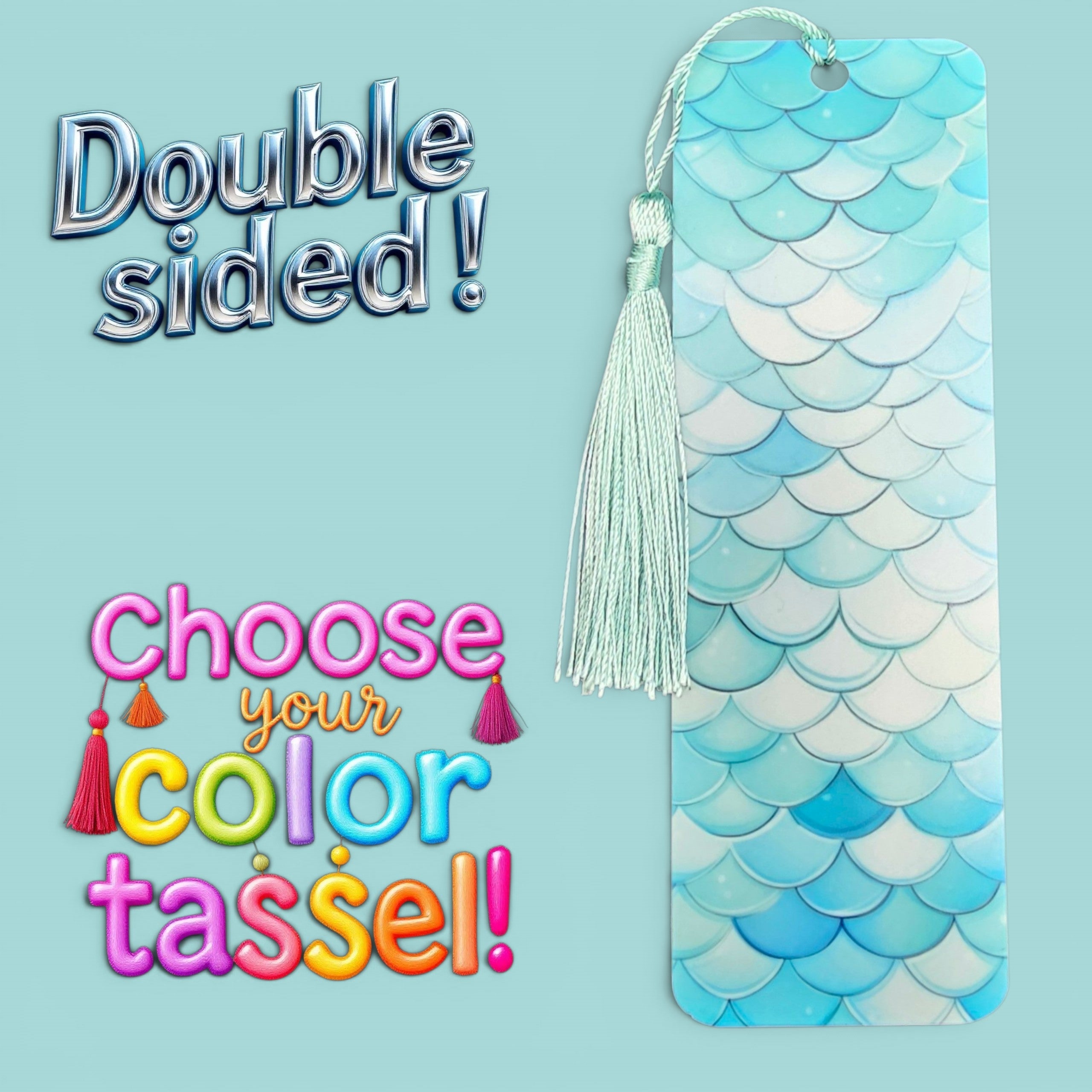 Acrylic Bookmark | 2"x6" | Choose from Stock Designs & Tassel Color | UV Printed