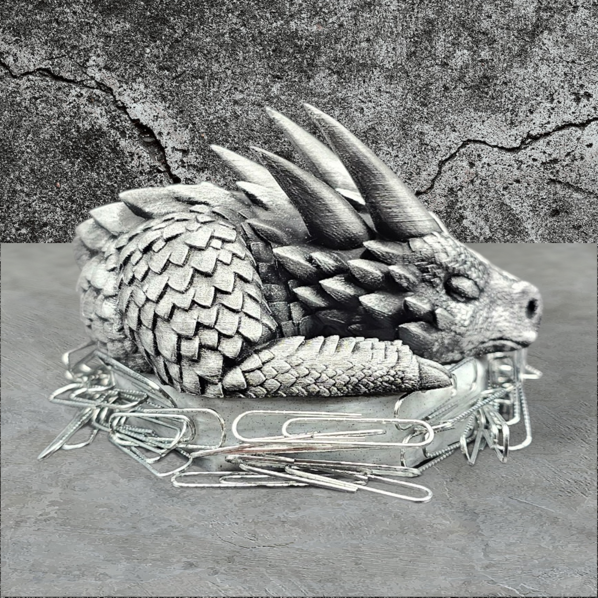 Magnetic Dragon Paperclip Holder - 3D Printed