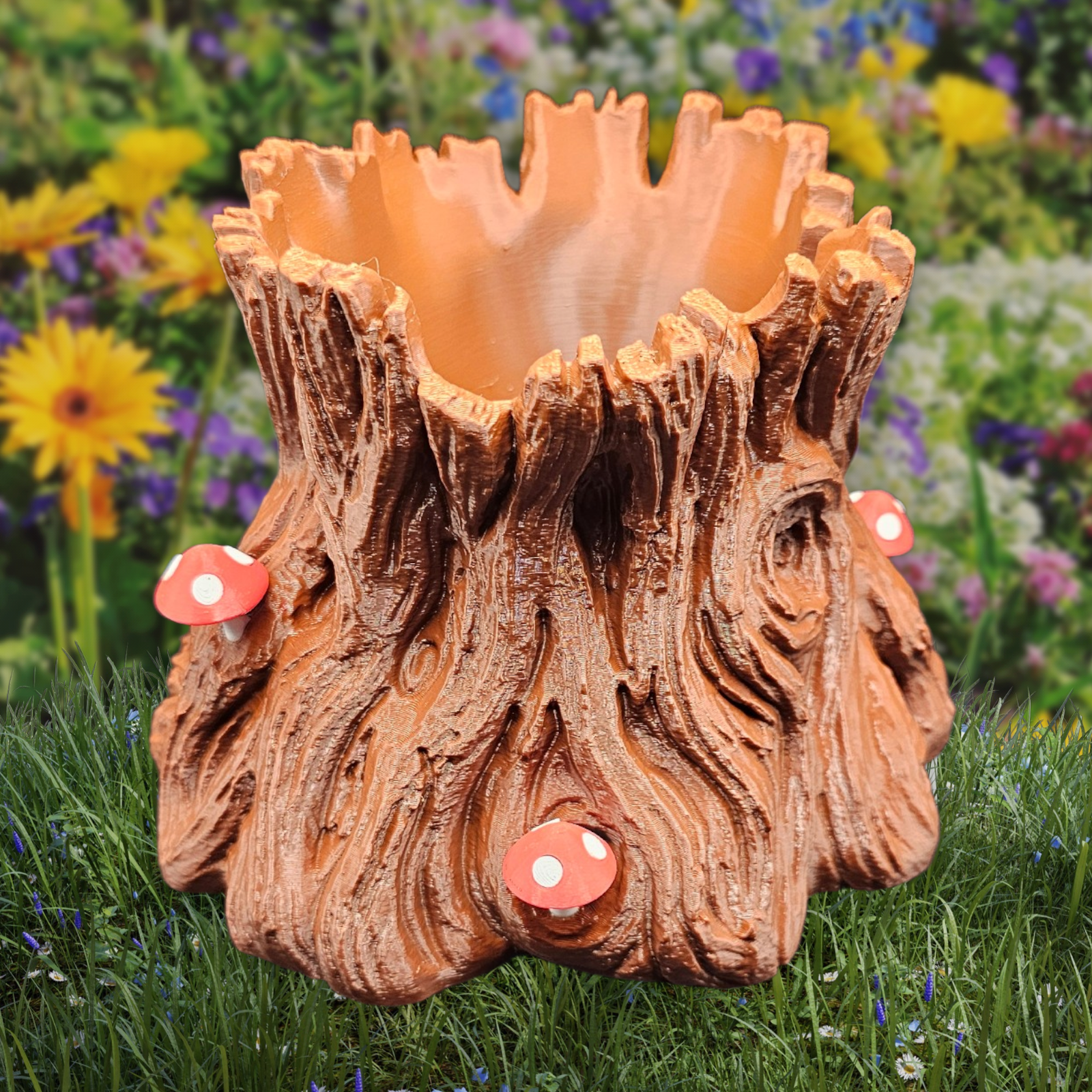 Sleeping Baby Dragon Planter Slumber Stump – 3D Printed in PETG