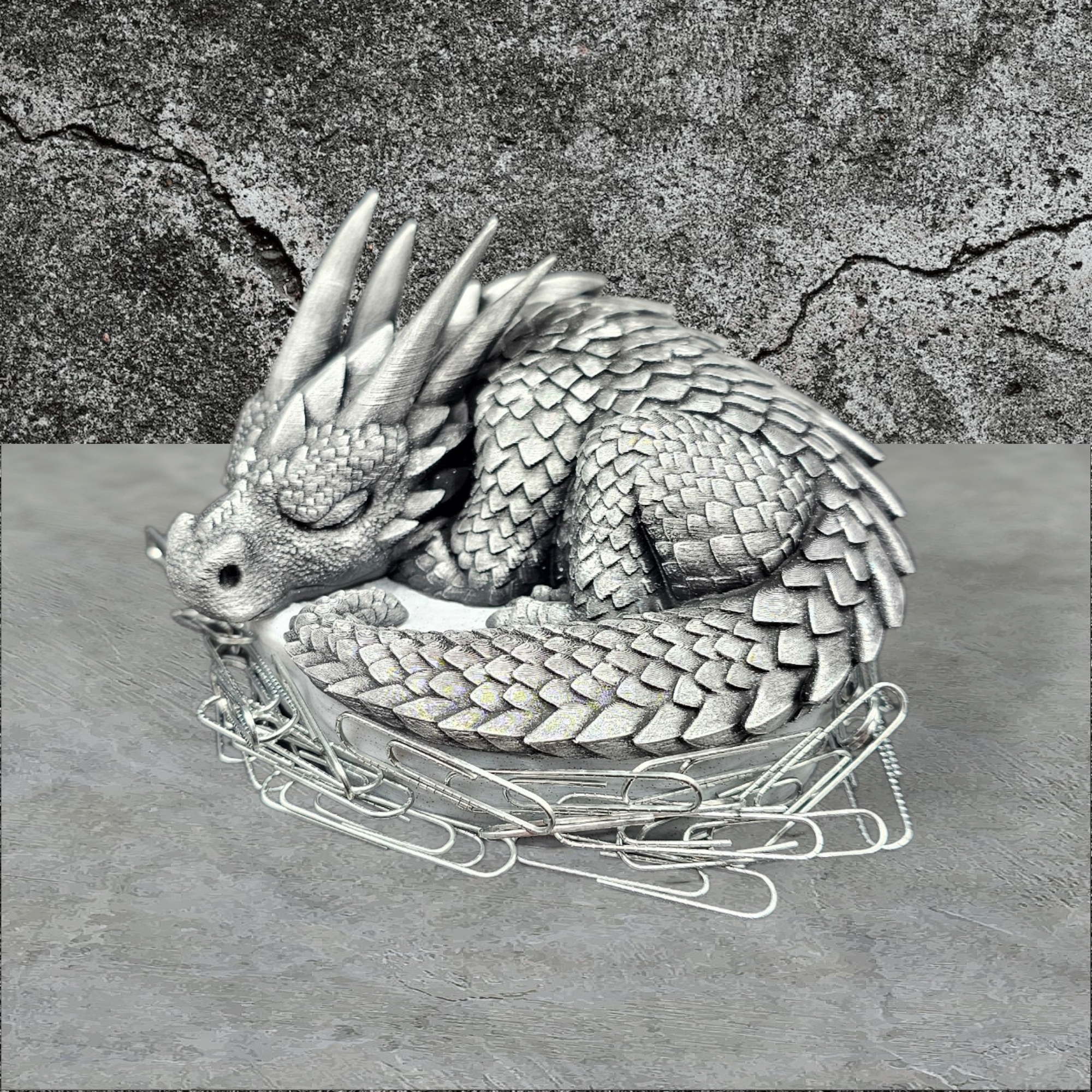 Magnetic Dragon Paperclip Holder - 3D Printed