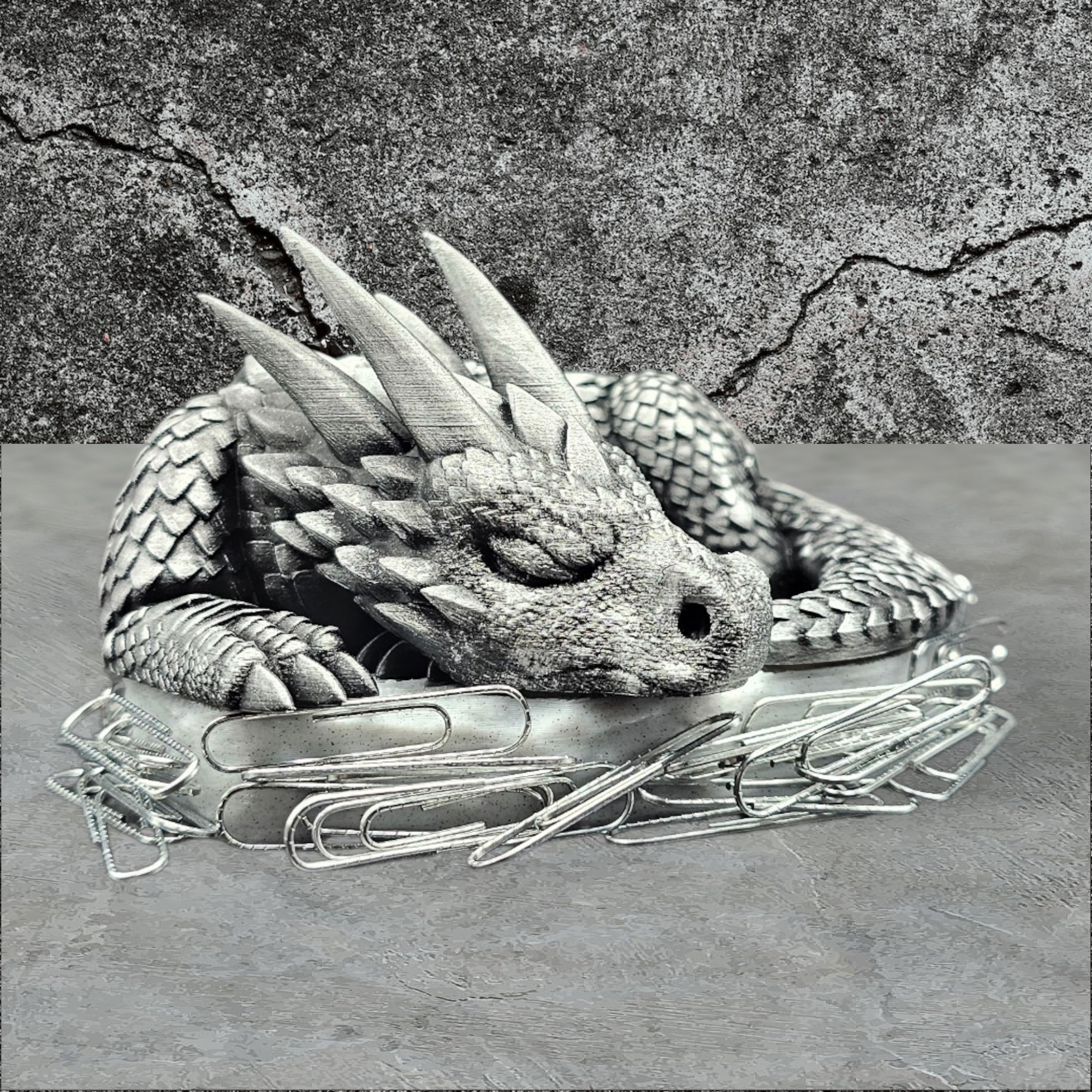 Magnetic Dragon Paperclip Holder - 3D Printed