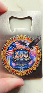 USA 250th Anniversary Bottle Opener Card - Stainless Steel Wallet Size