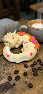 Sleeping Dragon Donut, "Dragonut" - 3D Printed