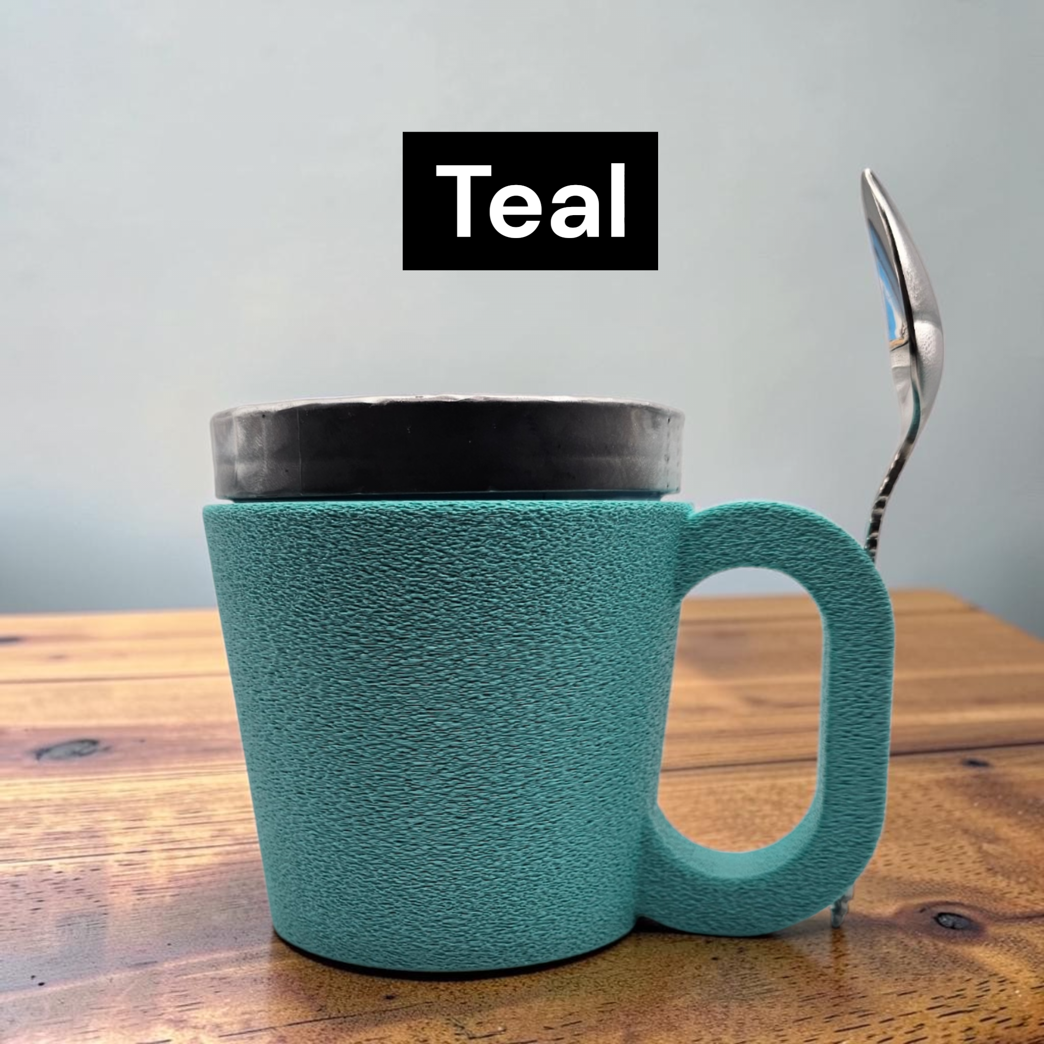 Pint Ice Cream Holder Mug Style with Spoon Holder -3D Printed
