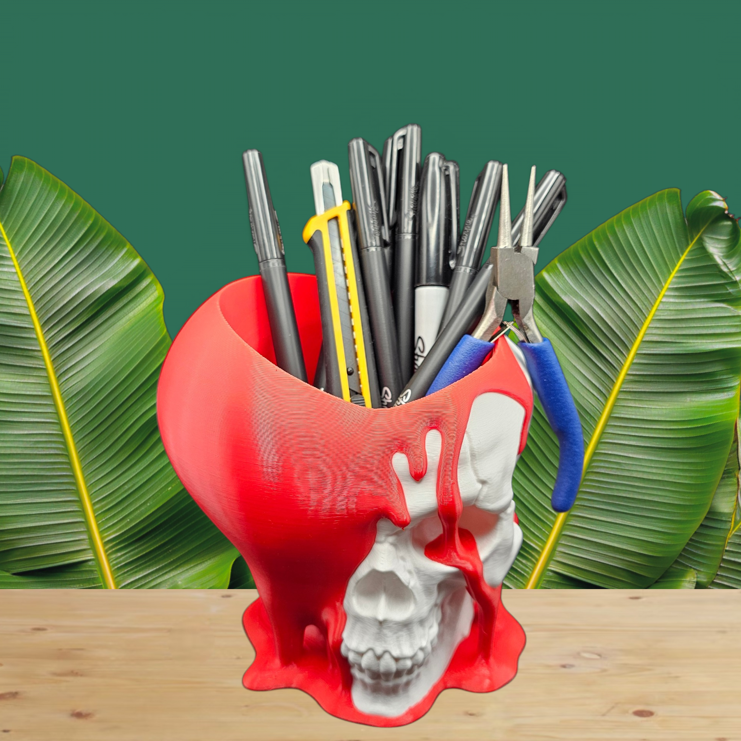Dual-Sided Skull & Heart Planter | 3D Printed PETG - Love and Decay