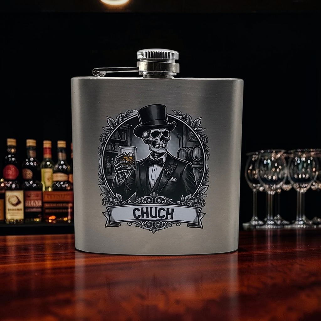 Personalized Groomsman/Best Man Flask - Stainless Steel 6oz