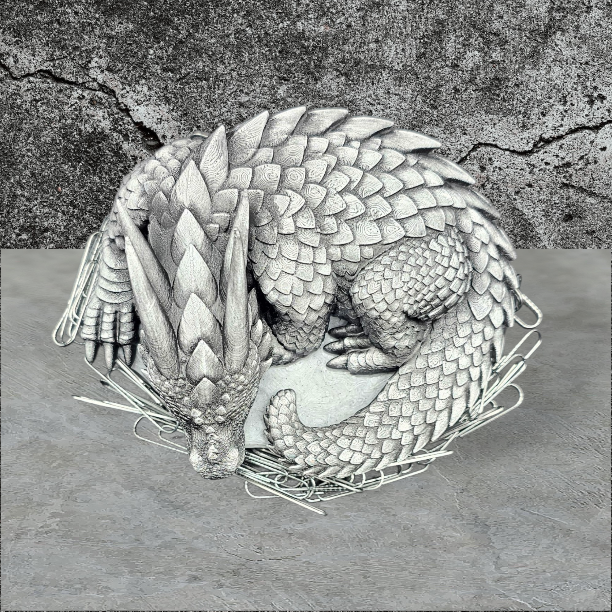 Magnetic Dragon Paperclip Holder - 3D Printed