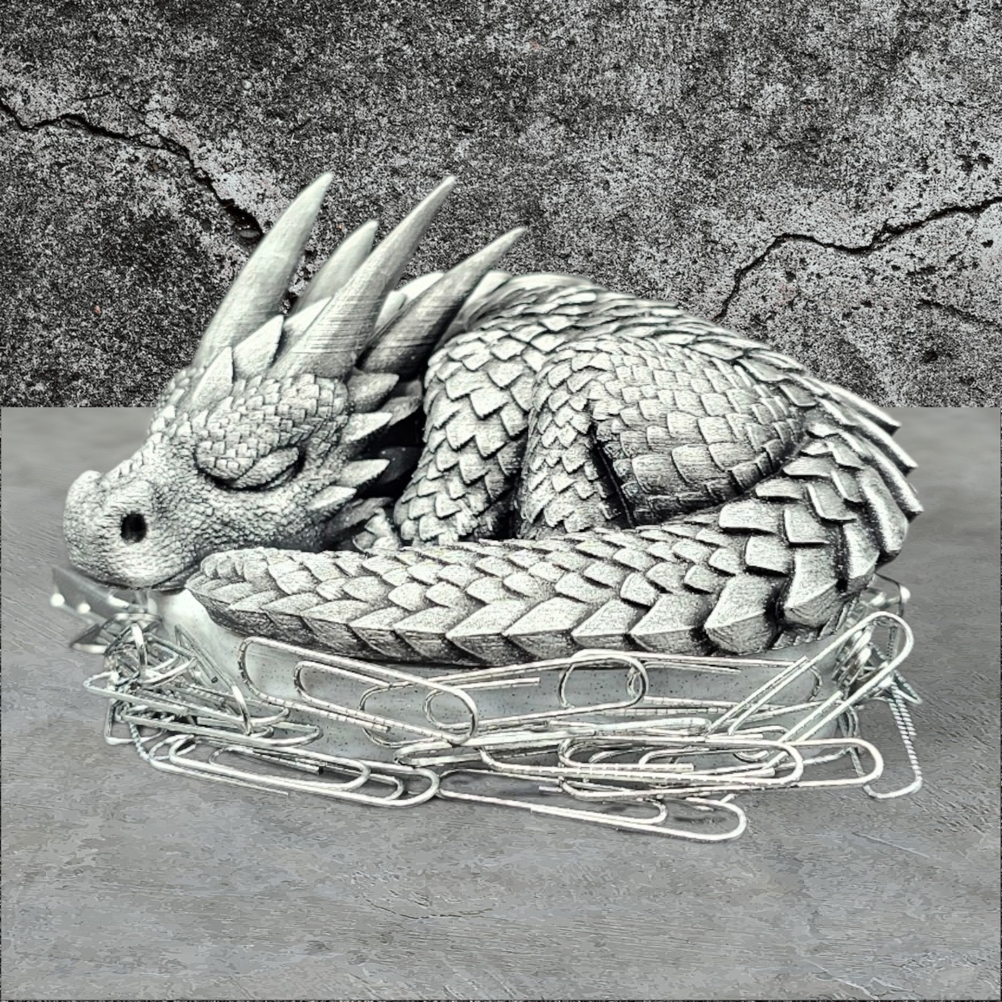 Magnetic Dragon Paperclip Holder - 3D Printed