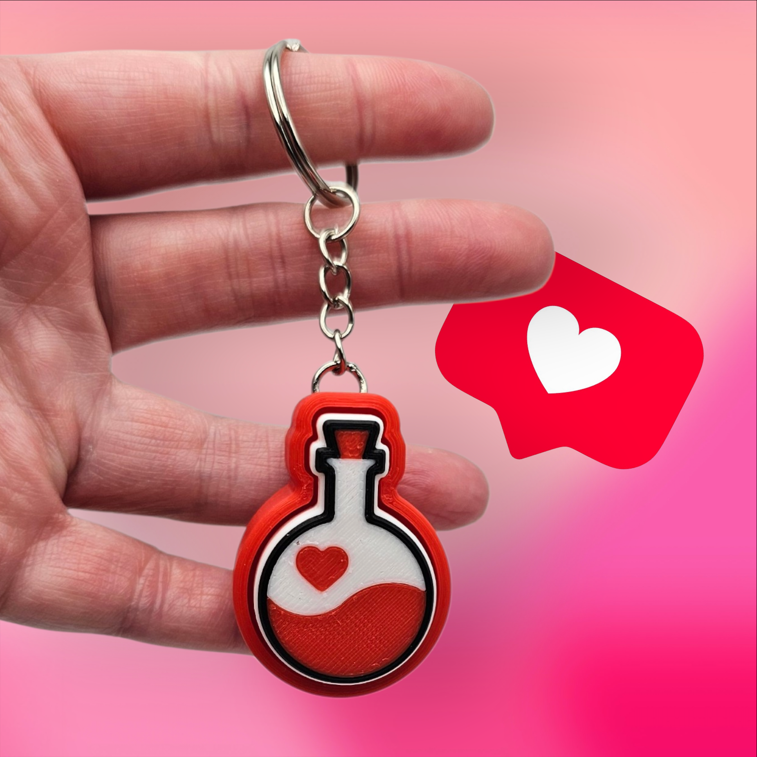 Love Potion Clicker Keychain - 3D Printed